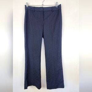 Tahari Black Pinstripe Dress Pants Trousers Office Flare Leg Stretch Size 6
